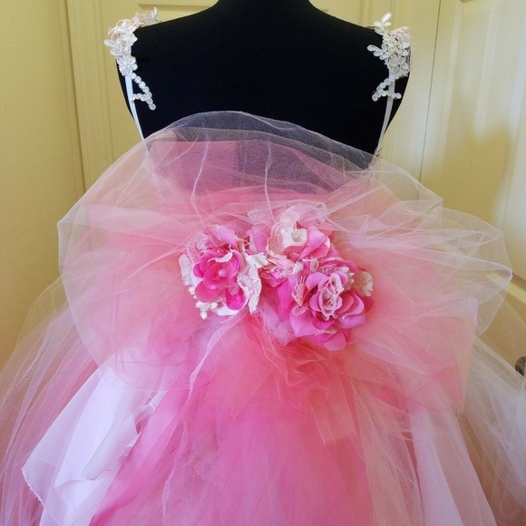 KELSEY Blush Lace & Tulle Wedding Ballgown Set - Picture 6 of 8